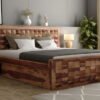 Solid Sheesham Wood Diamond King Size Bed with Side Tables